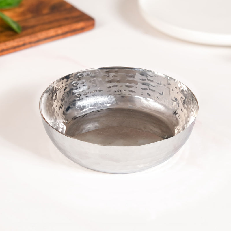 Leaf Engraved Acacia Wood Serving Platter With Steel Bowl