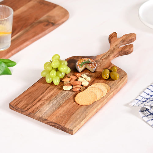 Leaf Handle Acacia Serving And Chopping Board