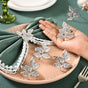 Leaf Pure Brass Napkin Ring With Silver Polish Set Of 6