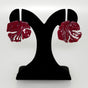 Leaf Textured Maroon Earrings