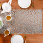Modern Laser Cut Style Silver Table Runner Silver 92x35cm