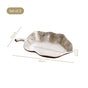 Leaf Metal Platter Silver Set Of 2