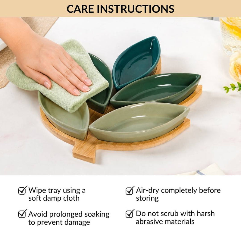 Green Leaf Platter Set Of 6