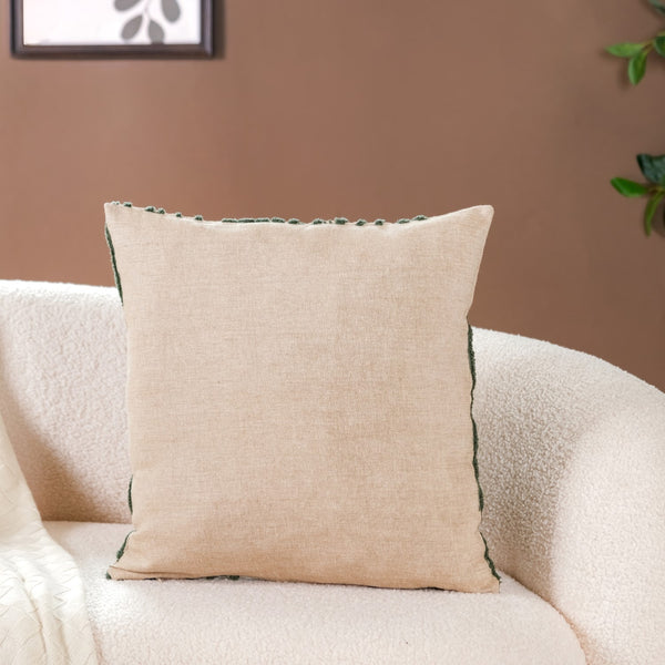 Leafy Tufted Pillow Cover 15x15 Inch