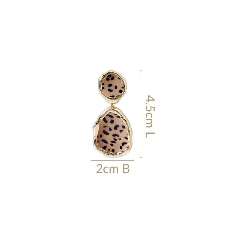 Leopard Print Dangler Earrings