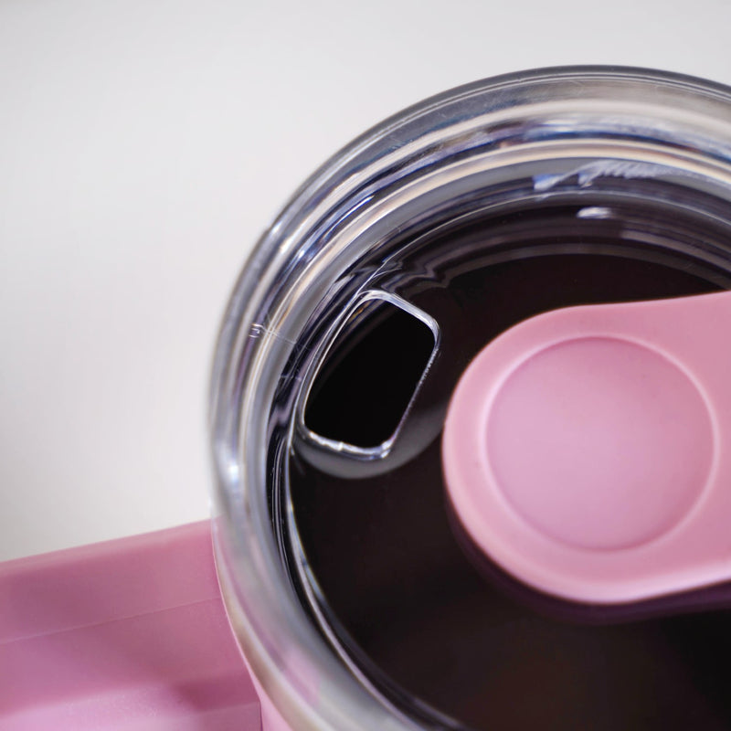 Light Pink Stainless Steel Water Bottle With Straw