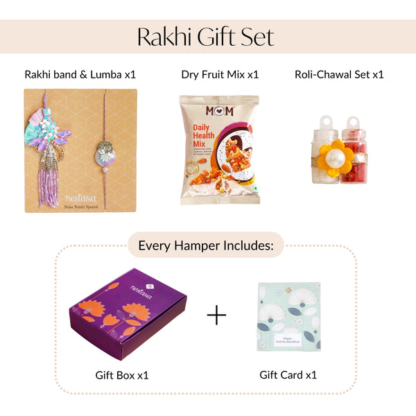 Lilac Bloom Rakhi Lumba Set