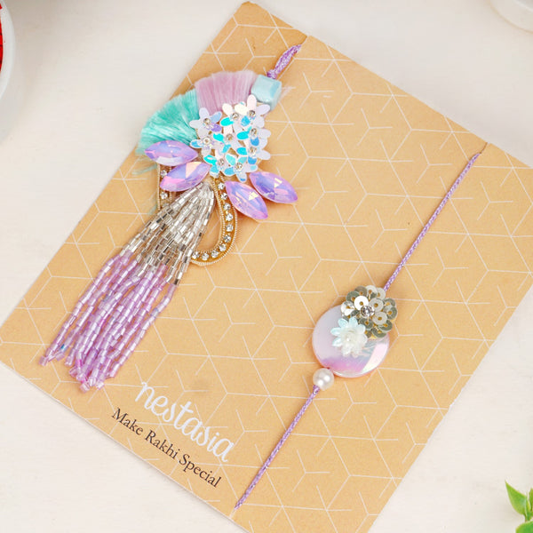 Lilac Bloom Rakhi Lumba Set
