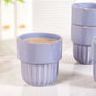 Lilac Grey Premium Stackable Ceramic Cup Set Of 4 280ml