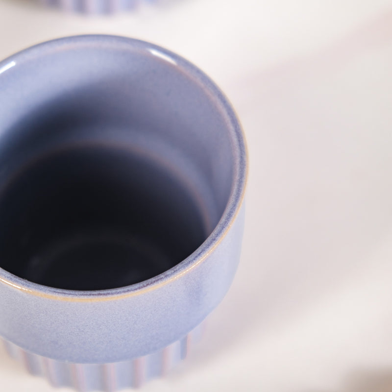 Lilac Grey Premium Stackable Ceramic Cup Set Of 4 280ml