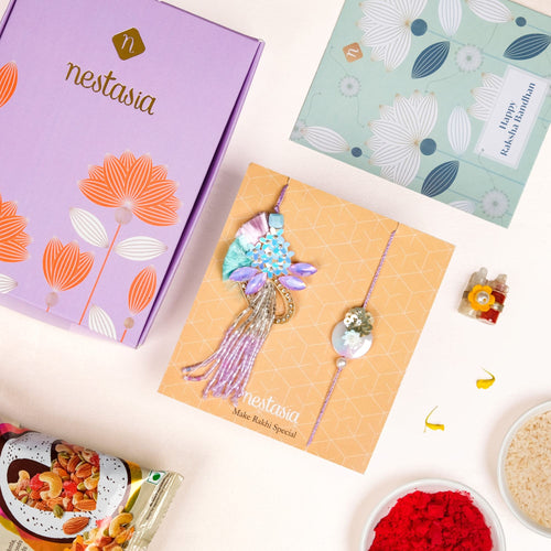 Lilac Bloom Rakhi Lumba Set