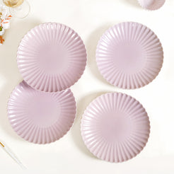 Ceramic Dinner Plates Lilac Scallop Set Of 4 10 Inch - Dinner plates, dinner plate set, ceramic dinner plates, dinner plates set of 4