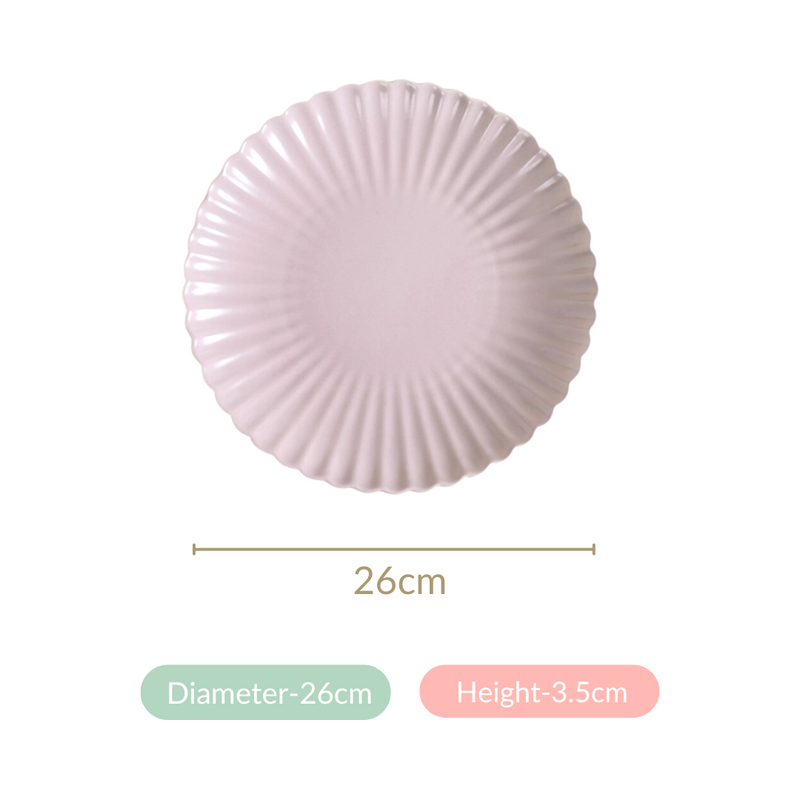 Ceramic Dinner Plates Lilac Scallop Set Of 4 10 Inch - Dinner plates, dinner plate set, ceramic dinner plates, dinner plates set of 4