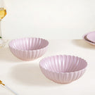 Set Of 2 Large Lilac Scallop Serving Bowls 1000ml