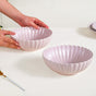 Set Of 2 Large Lilac Scallop Serving Bowls 1000ml - Serving bowls, ceramic serving bowls, serving bowls set, large serving bowls, ceramic bowls