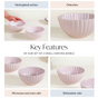 Lilac Scallop Serving Bowls Set Of 2 Small 800ml - Serving bowls, ceramic serving bowls, serving bowls set, snack bowls, icecream bowls, ceramic bowls