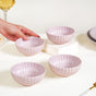 Lilac Scallop Side Bowls Set Of 4 250ml - Serving bowls, ceramic serving bowls, serving bowls set, snack bowls, icecream bowls, ceramic bowls