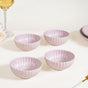 Lilac Scallop Side Bowls Set Of 4 250ml - Serving bowls, ceramic serving bowls, serving bowls set, snack bowls, icecream bowls, ceramic bowls