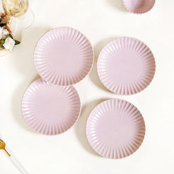 Scallop Lilac Snack Plates Set Of 4 8 Inch - Snack plates, small plates, ceramic snack plates, side plates, snack plates set