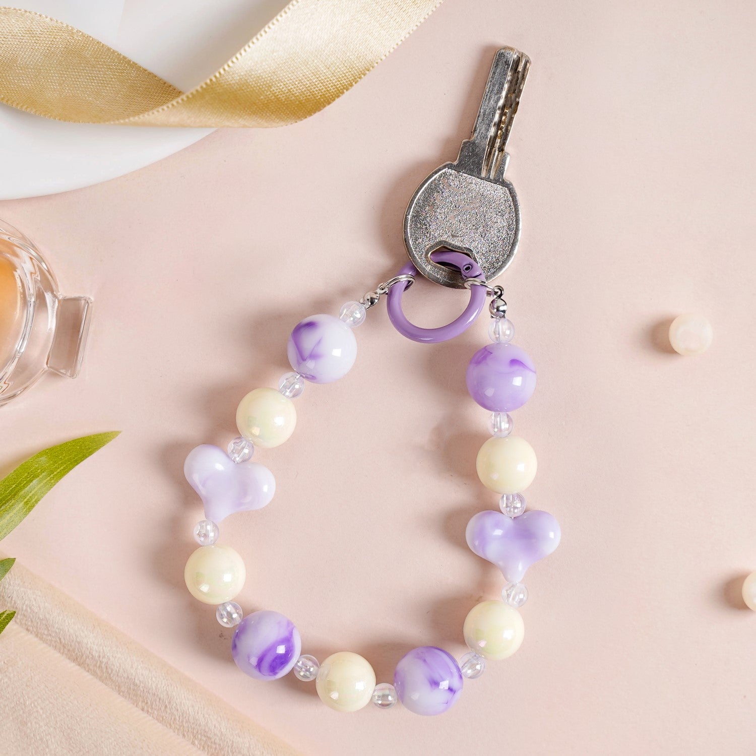 Lilac Love Charm Keychain Online - Premium Keychain | Nestasia