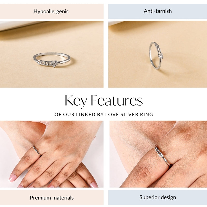 Linked By Love Silver Ring