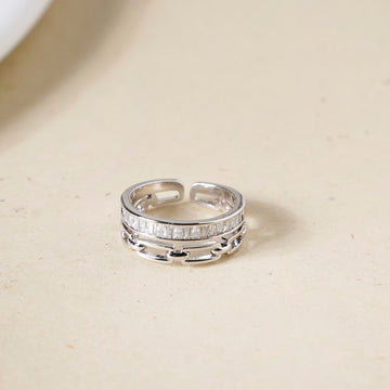 Linked With Love Duo Band Silver Ring