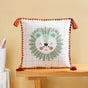 Lion Embroidered Cotton Kids Cushion Cover 42x42cm