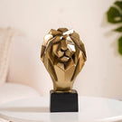 Gold Lion Head Bust Statue