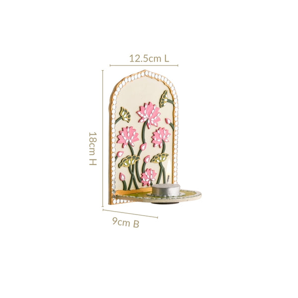 Lippan Wall Tealight Candle Holder With Mirror Work Set Of 2