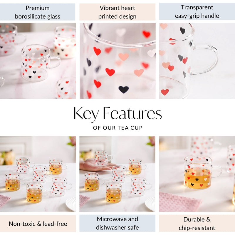 Little Hearts Cup Set Of 6 120ml