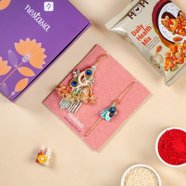 Little Hearts Rakhi Gift Hamper For  Bhaiya And Bhabhi