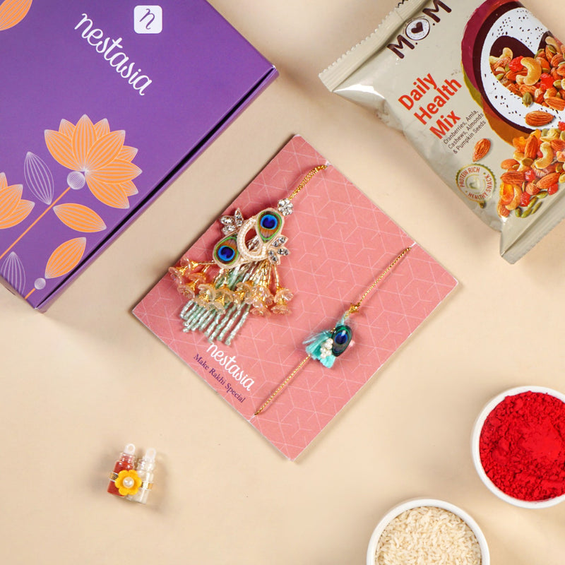 Little Hearts Rakhi Gift Hamper For  Bhaiya And Bhabhi