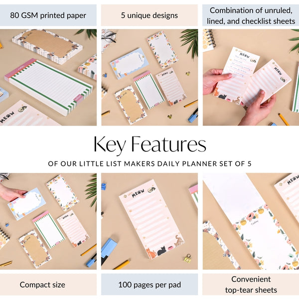 To Do List Notepads Set Of 5