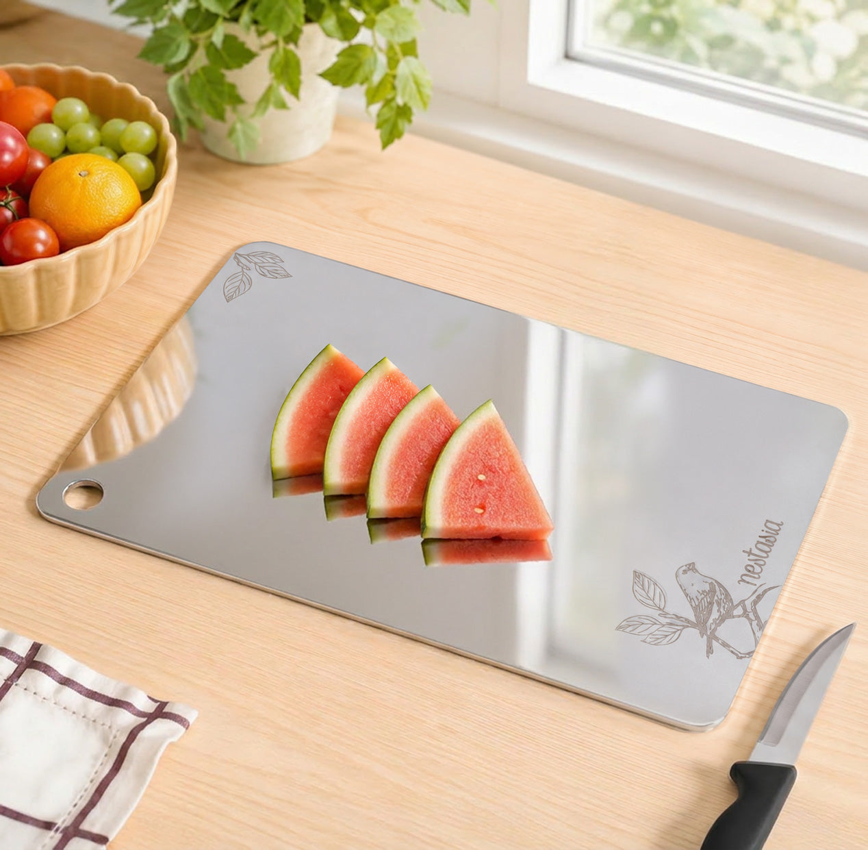 Little Bird Stainless Steel Chopping Board 35x25cm