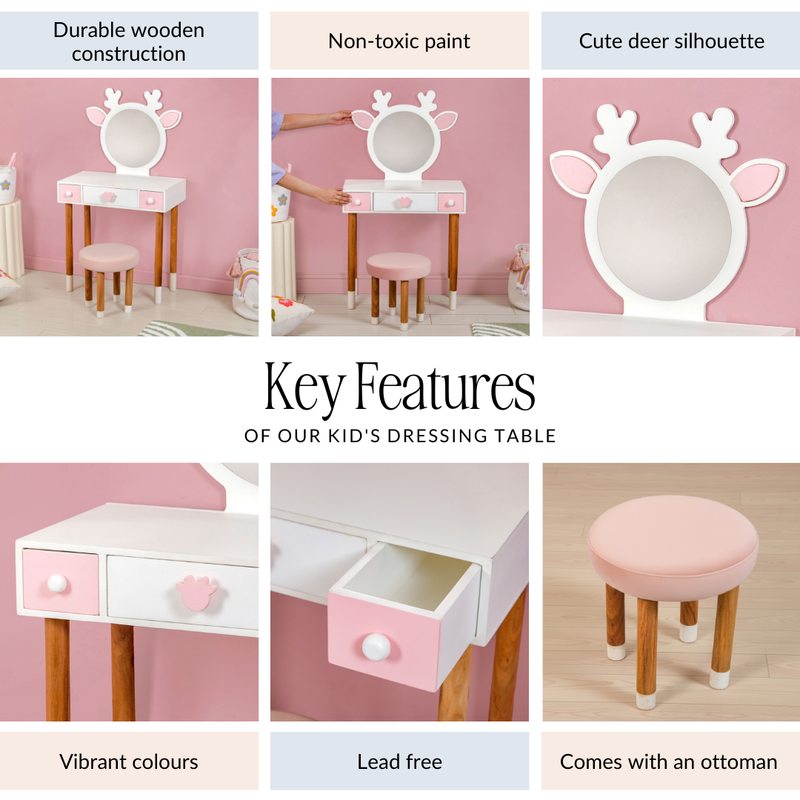 Little Deer Pretend Play Dressing Table