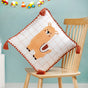 Llama Embroidered Cotton Cushion Cover With Tassels 42x42cm