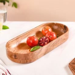 Long Acacia Wood Serving Platter