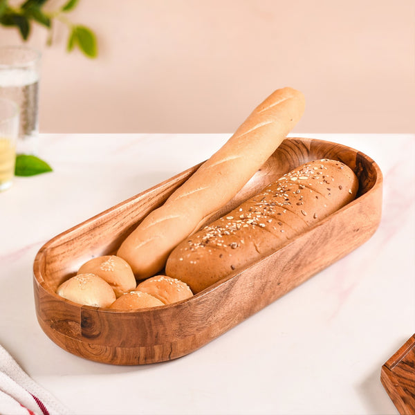 Long Acacia Wooden Platter For Centrepiece 19 Inch