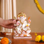 Lord Ganesha On Lotus Idol 17x12cm