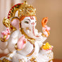 Lord Ganesha On Lotus Idol 17x12cm