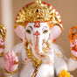 Lord Ganesha On Lotus Idol 17x12cm