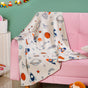 Lost In Space Nursery Knitted Cotton Throw For Toddlers 99x73cm