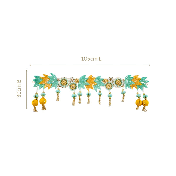 Lotus Beaded Tassel Toran Wall Hanging