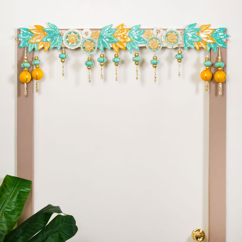 Lotus Beaded Tassel Toran Wall Hanging