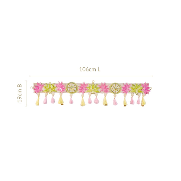 Lotus Threadwork Toran With Beads And Tassels
