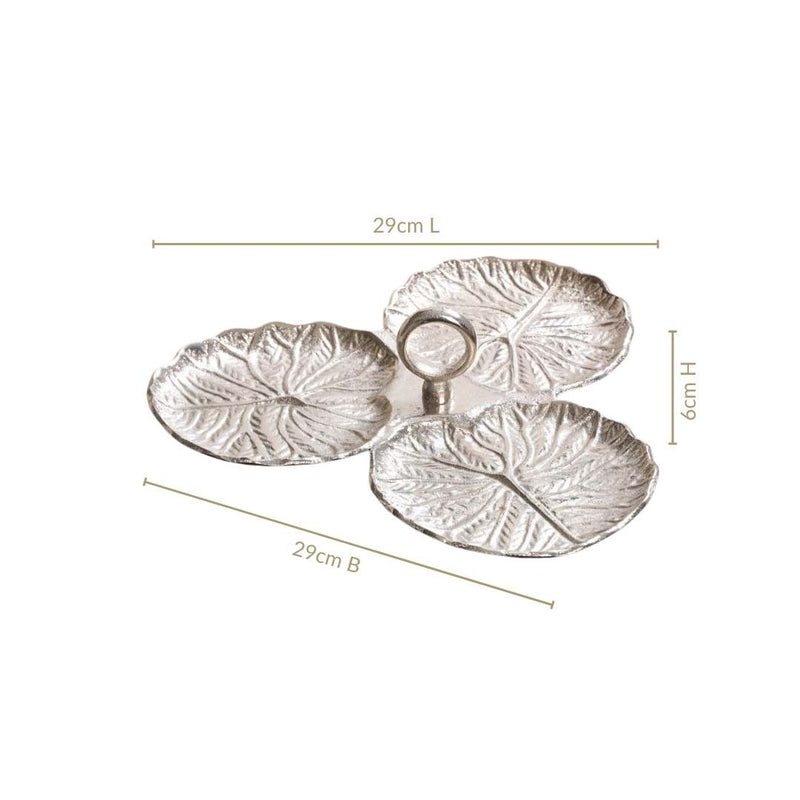 Lotus Leaf Trio Platter Silver