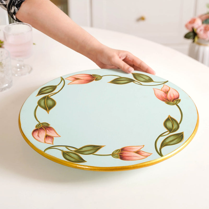 Lotus Royale Hand Painted Lazy Susan 15inch