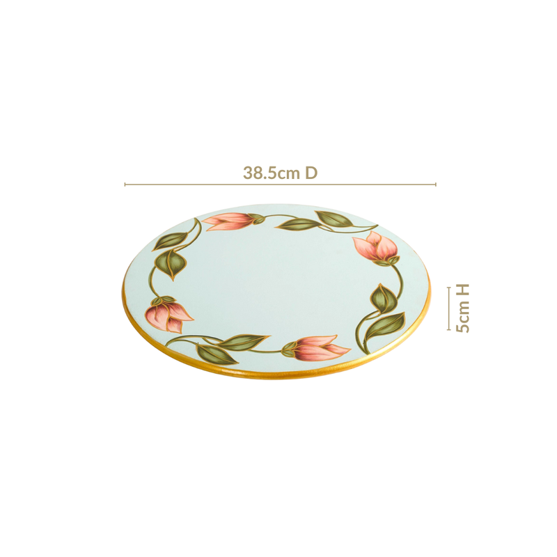 Lotus Royale Hand Painted Lazy Susan 15inch