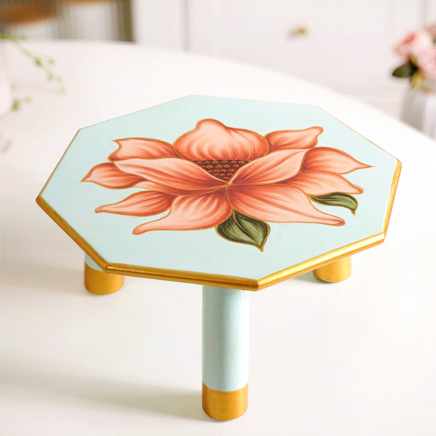 Lotus Royale Mango Wood Octagon Riser