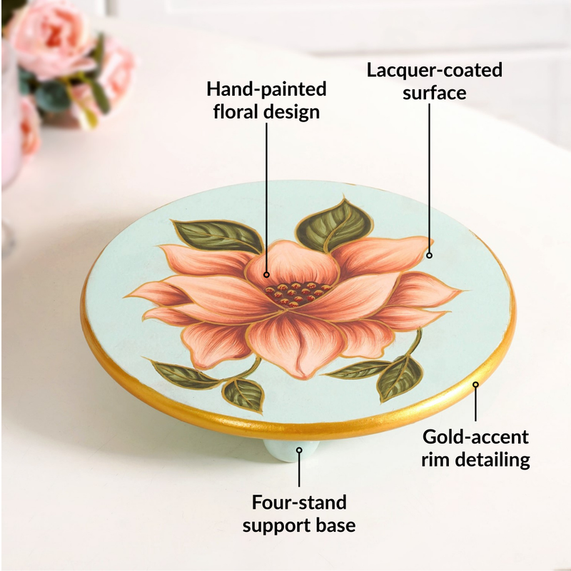 Lotus Royale Round Hand Painted Trivet